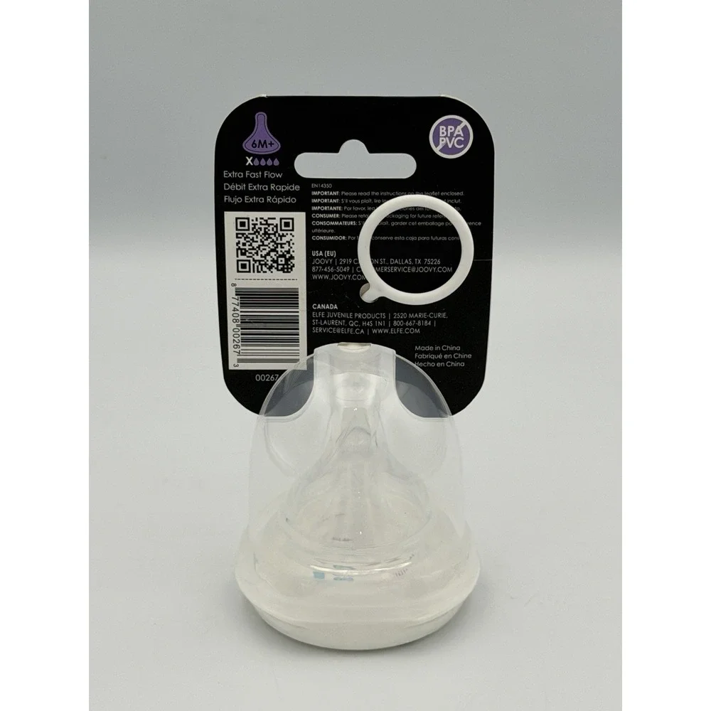 Joovy Boob Bottle Nipples Extra Fast Flow 6M+ Lot of 5 Packs BPA PVC Free